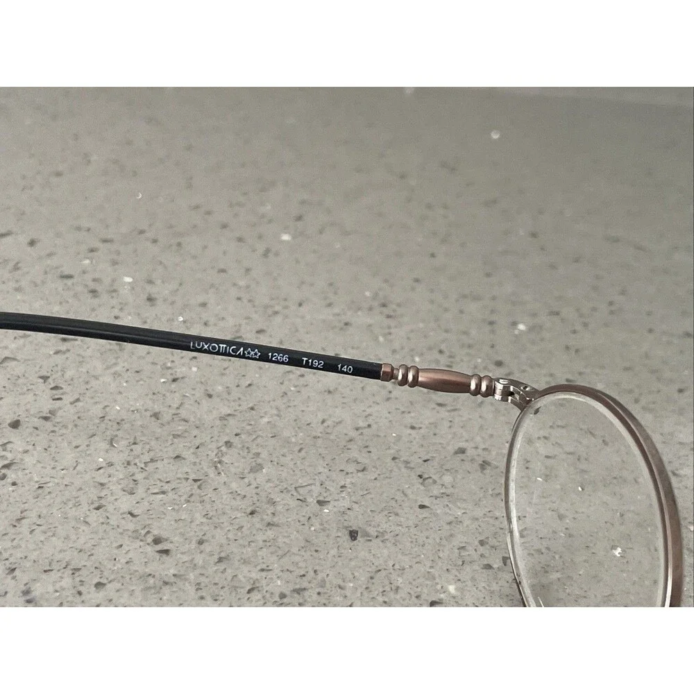 Luxottica Eyeglasses Frames ONLY 1266 T192 Full Rim 52-20-140 Italy round metal